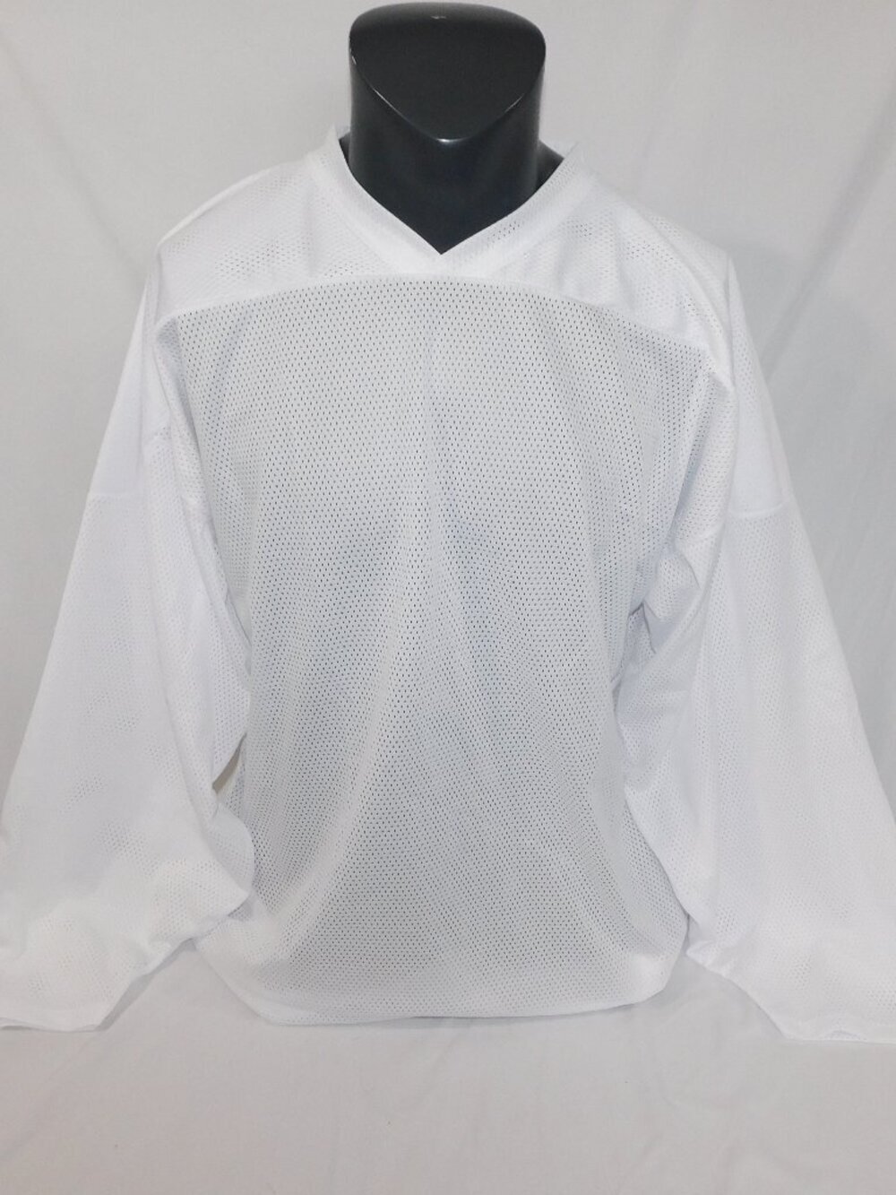 Athletic Knit Plain White Blank Warm Up practice Rec Hockey Jersey Mens M